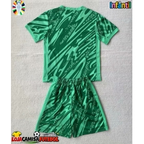 Camisa de Futebol Holanda Goleiro Equipamento Principal Infantil Europeu 2024 Manga Curta (+ Calças curtas)